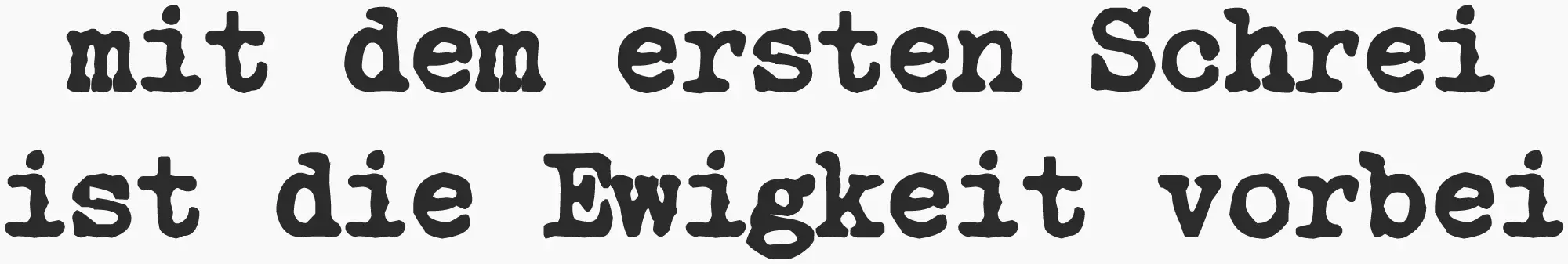 Ewigkeit vorbei