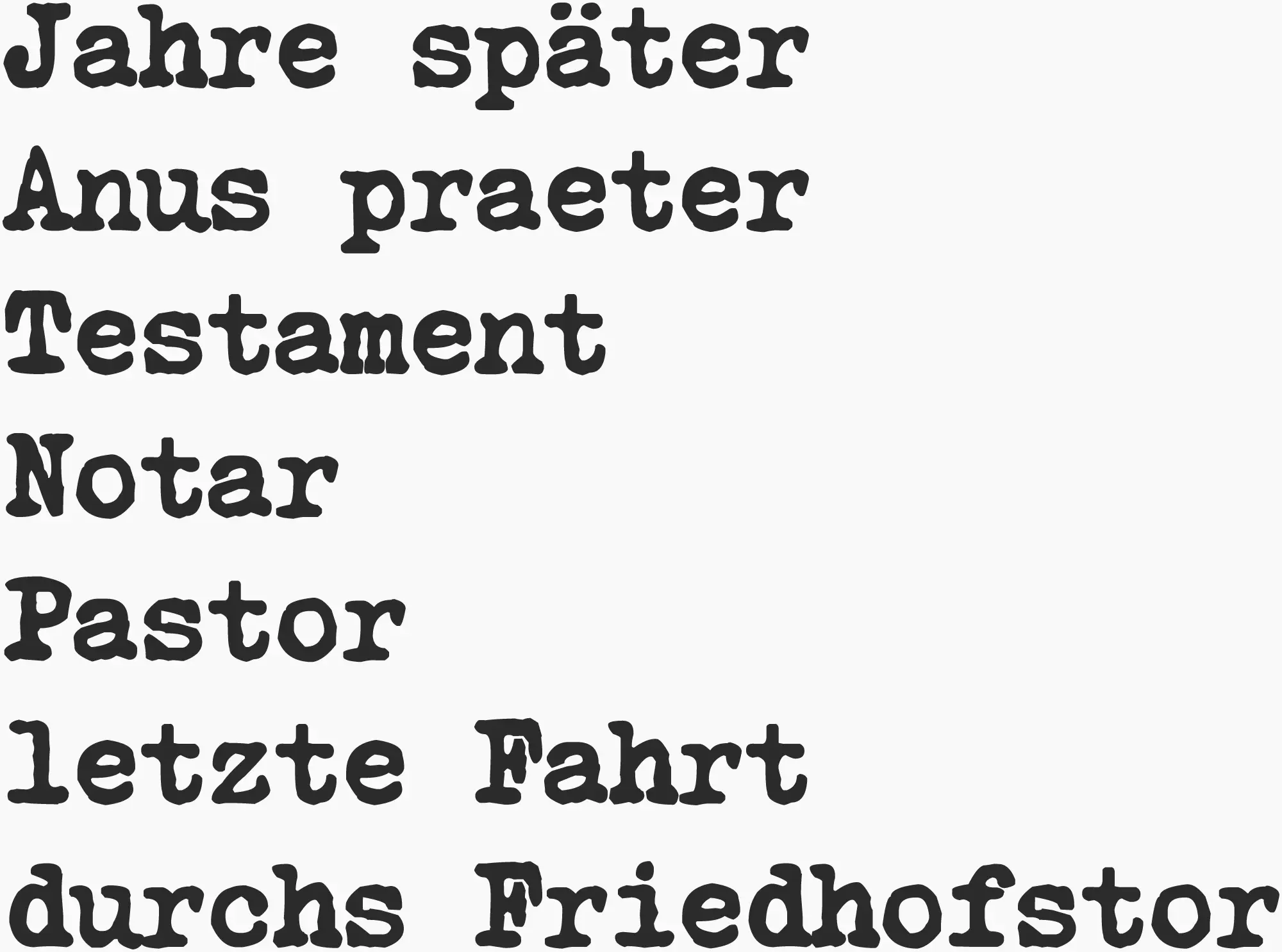Jahre später Anus präter